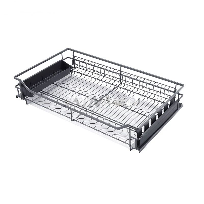 Flat Wire Kitchen Hardware Accessory Four Sides Dish Basket in Cabinet