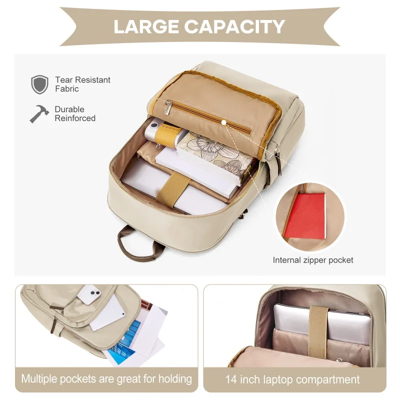 Einfache Große Kapazität Rucksack Frauen Reisen Business Lehrer Rucksack Laptop Schulter Tasche Mädchen Schule Student Rucksack Geldbörse