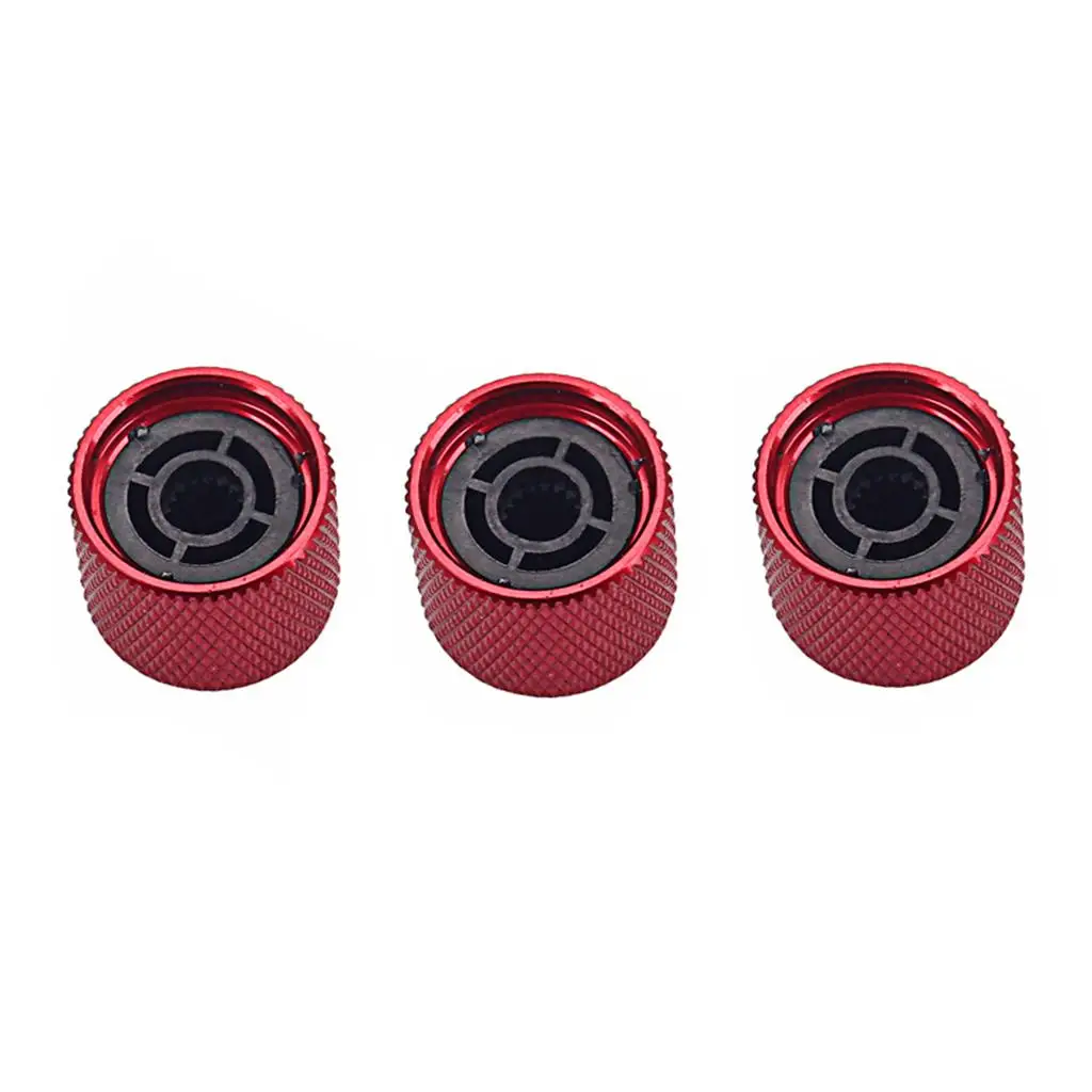 Electric Guitar Bass Tone Knob Aluminum 3 Pack Speed Control Volume Caps Red for Quick Install