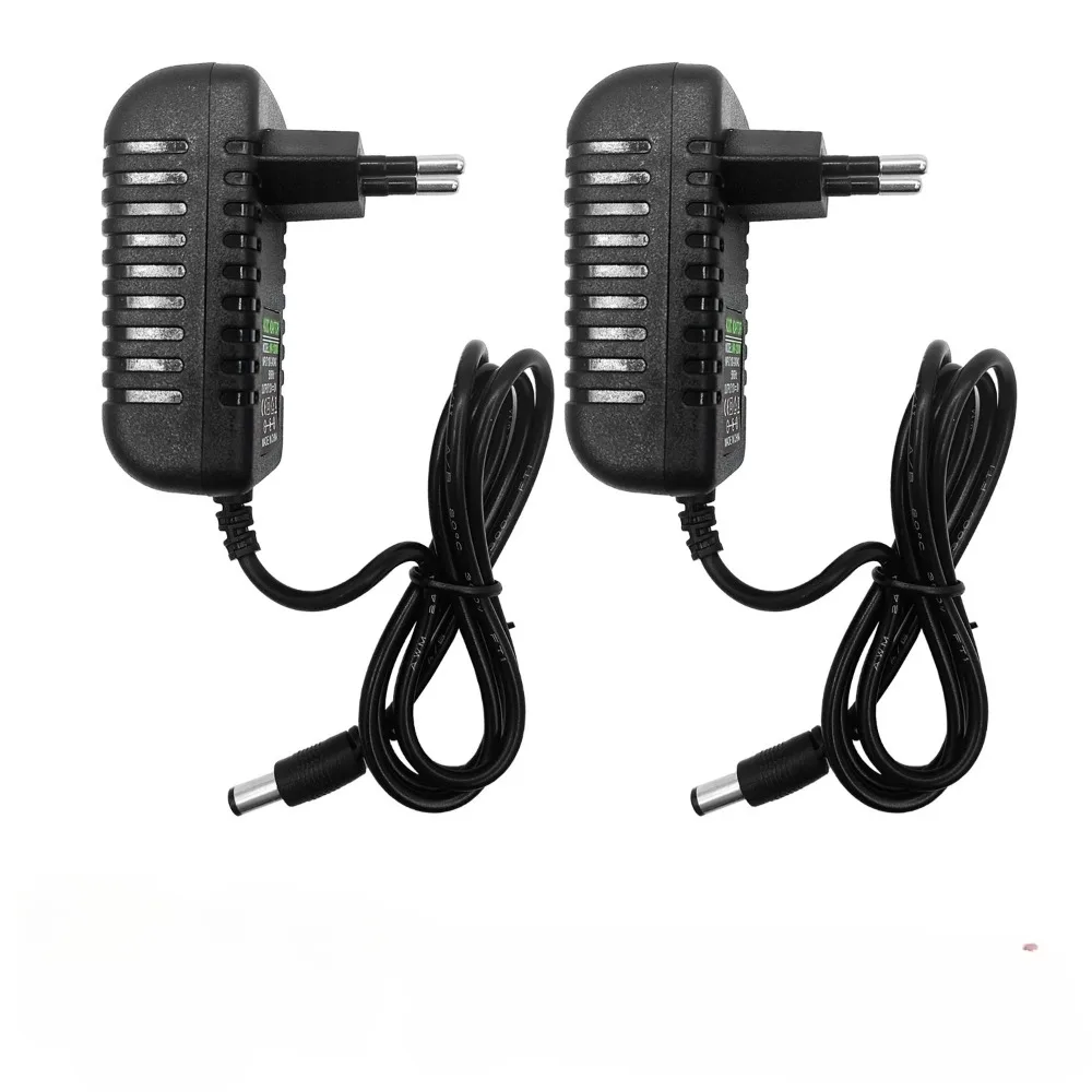 2pcs AC 100-240V Input DC 12V 2A Output Power Adapter Universal Adapter Converter Plug Supply Charger for Camera DVR Router LED