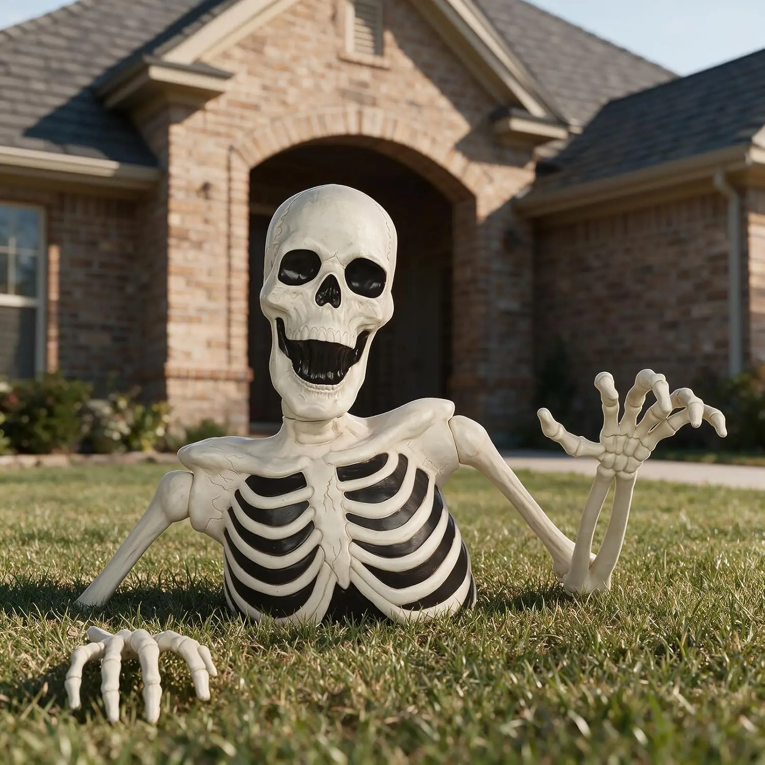 35 Inch Giant Groundbreaker Skeleton Halloween Decoration, Realistic Skeleton Prop for Yard Lawn Graveyard Halloween Party Outdoor Display