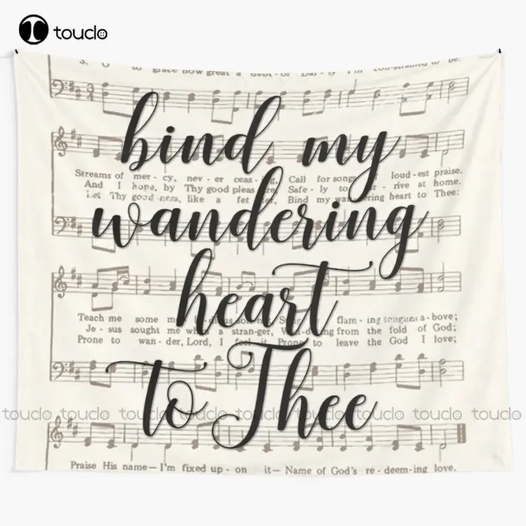 Bind My Wandering Heart To Thee Tapestry Aesthetic Tapestry Tapestry Wall Hanging For Living Room Bedroom Dorm Room Home Decor
