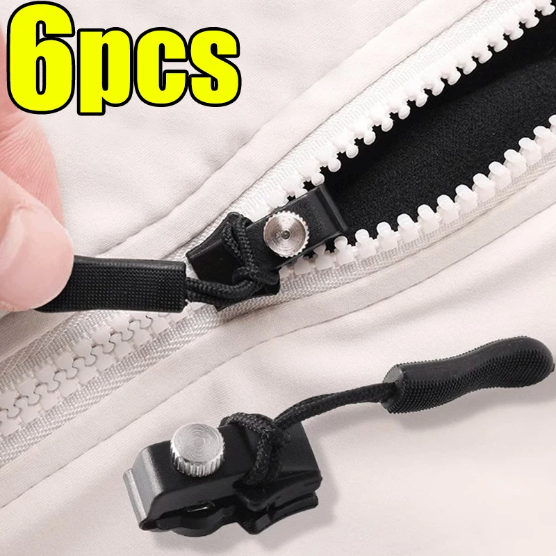2-6pcs Zipper Repair Kit Universal Instant Zipper Repair Replacement Zippers Sliding Teeth Rescue Zippers Head 3 Different Sizes
