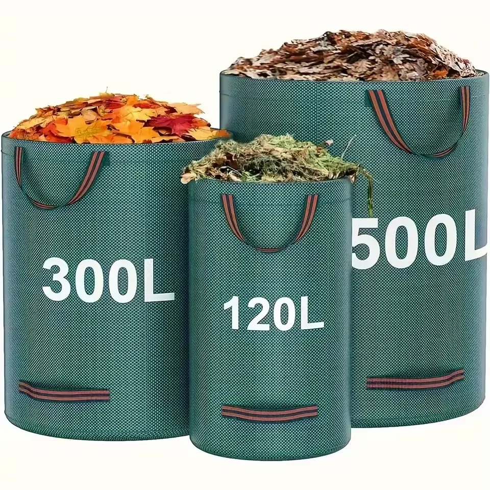 Heavy-Duty PP Reusable Garden Waste Bags with Handles Industrial Fabric for Yard Debris Plant & Leaf Collection