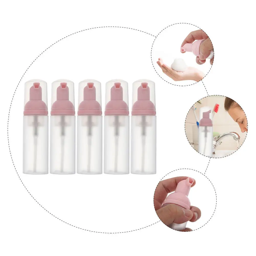 5Pcs Foaming Bottle Simple Clean Structure Easy Squeeze Mousse Foam Dispenser Small Bubble Bottle for Travel Home Use Shampoo
