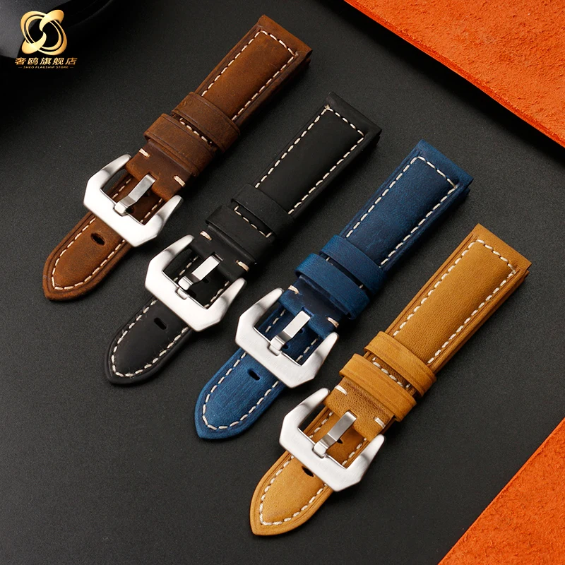 For Casio Swordfish MDV-106 watch strap MDV106-1A 107-1A Seiko No.5 frosted matte cowhide watchband 22mm men bracelet Band Belt