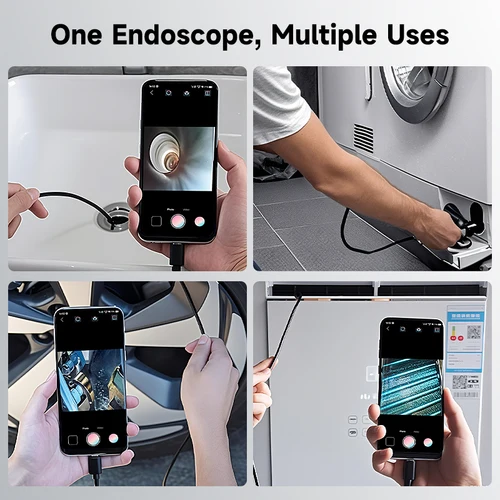 Imagen 2 del producto Endoscopio HD1080P 3 en 1 Micro USB tipo C cámara Dual individual para teléfonos IOS iphone Android boroscopio de inspección de tuberías impermeable