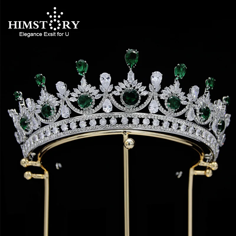 

Himstory Crown For Wedding Tiaras Bride Accesories Hair Headdress Classic European Royal Cubic Head Jewelries