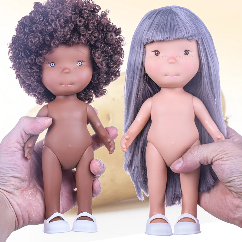

Mia 24CM Vinyl Naked Dolls With Movable Joints Waldorf DIY Custom Play Dolls For Kids Pretend Play Handmade Craft Toys