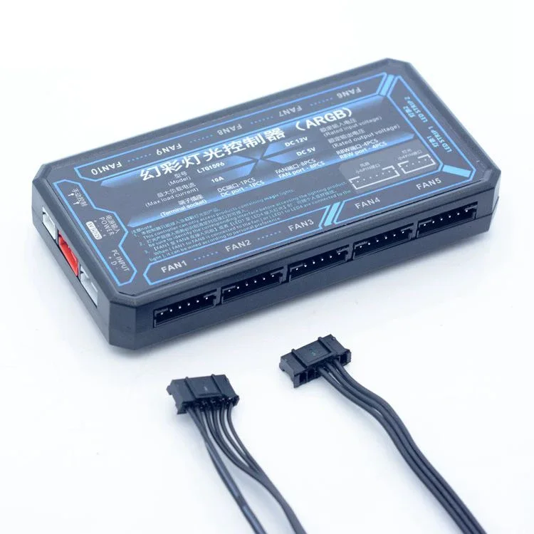 BYKSKI Controller Use for CPU / GPU Block FAN Pump 12V RGB / 5V ARGB LED Strip Light / Support Connect in Motherboard /B-RGB-C8 - view 6