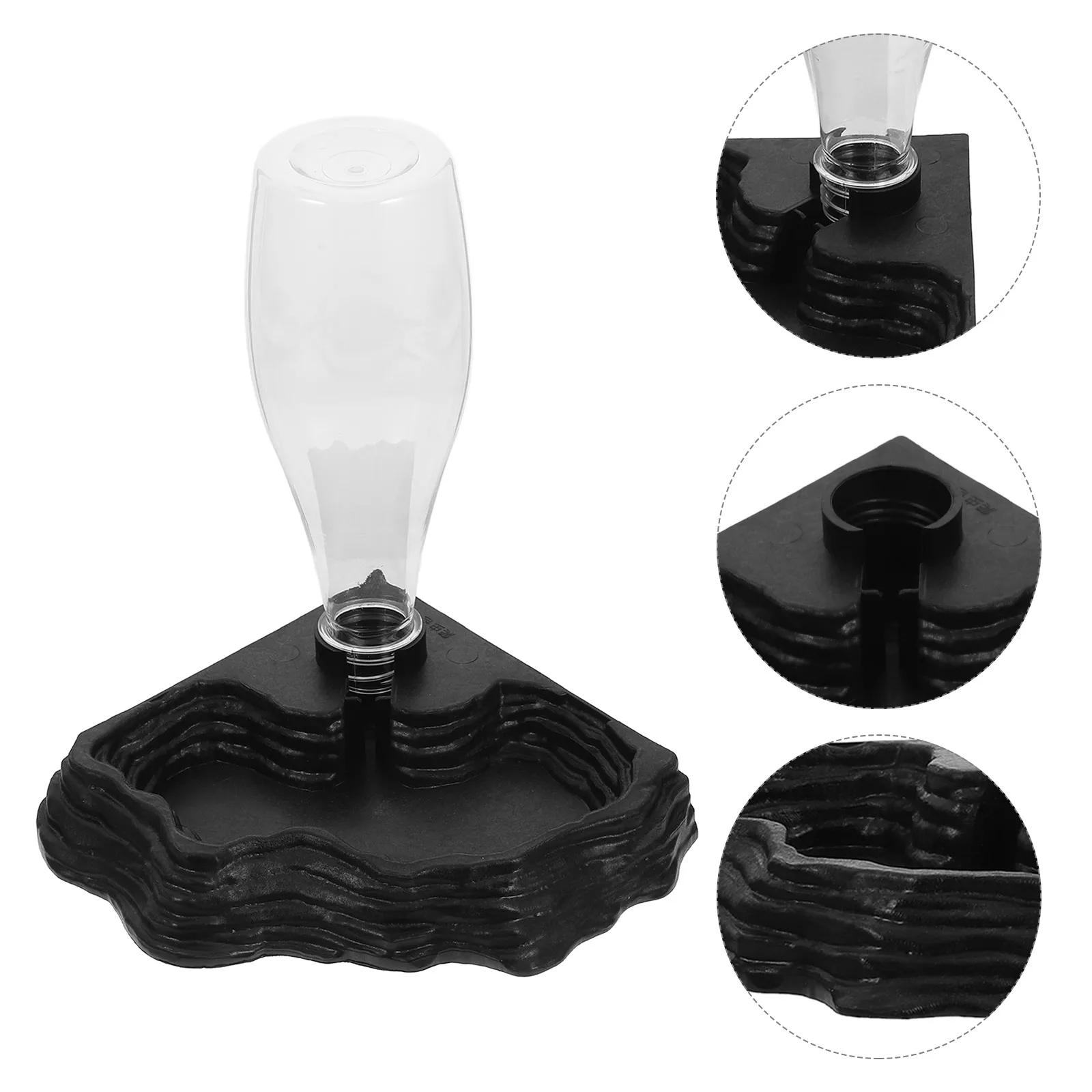 

Automatic Reptile Water Feeder Compact Durable Abs Drinking Bowl For Gecko Lizard Turtle Floor Use Reptile Supply Small Pet