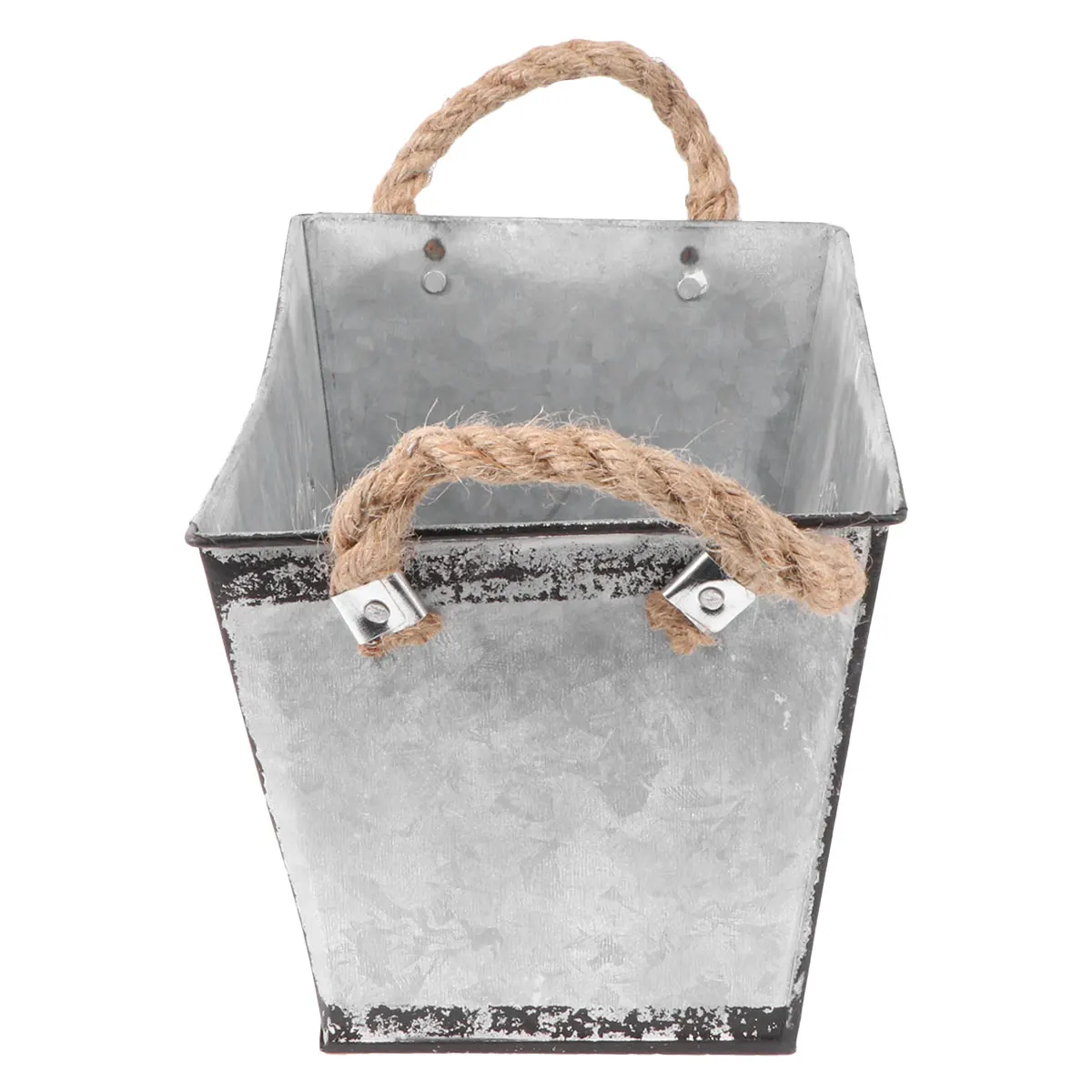 

Flower Bucket Iron Rope Durable Safe Simple Design Home Flower Shop Decoration Plant Holder Florist Rustic