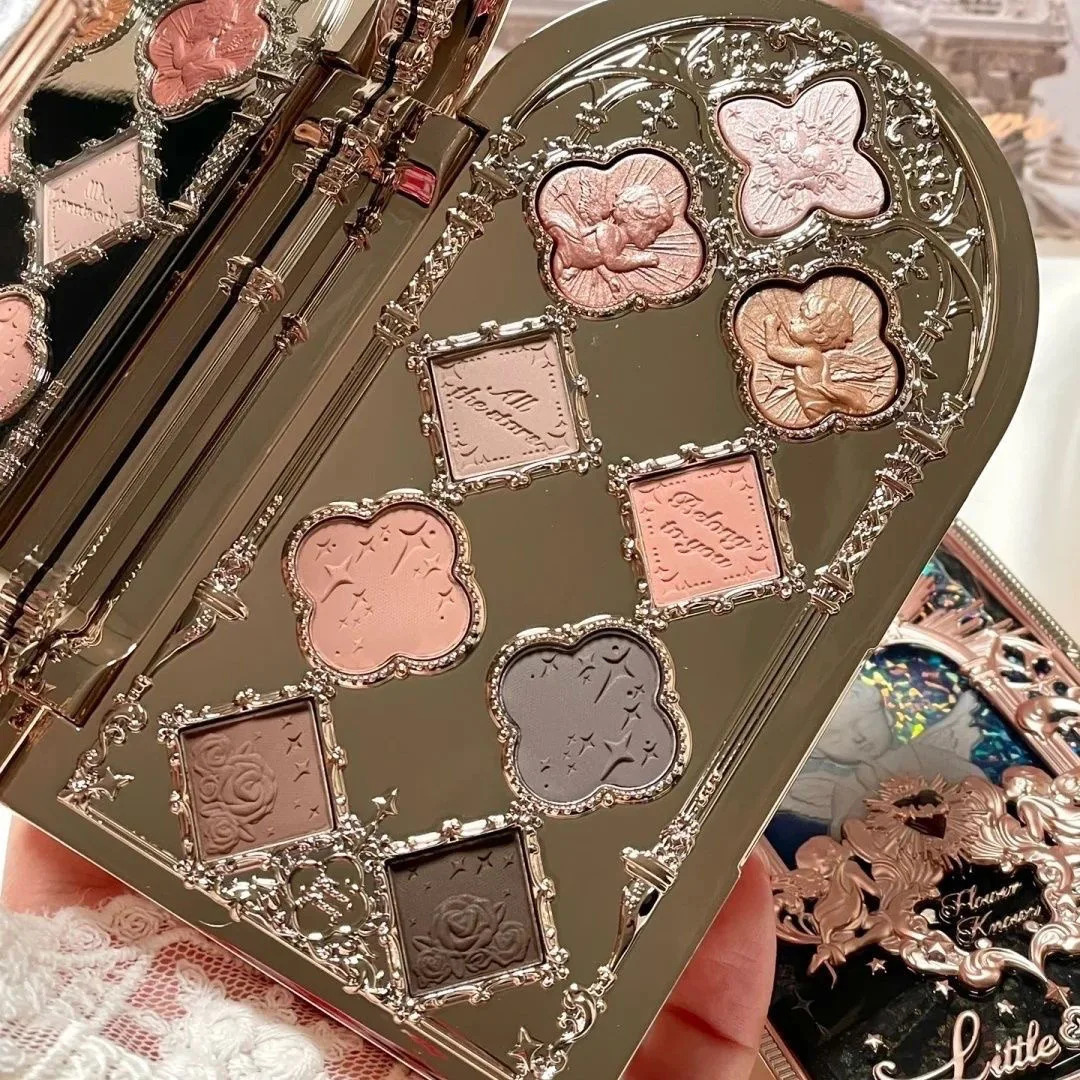 FlowerkWindows Alles-in-één make-upset Reismake-upset voor vrouwen Volledige kit Oogschaduw Zwaan Blush Kleine engel Lippenstift Bloem weet