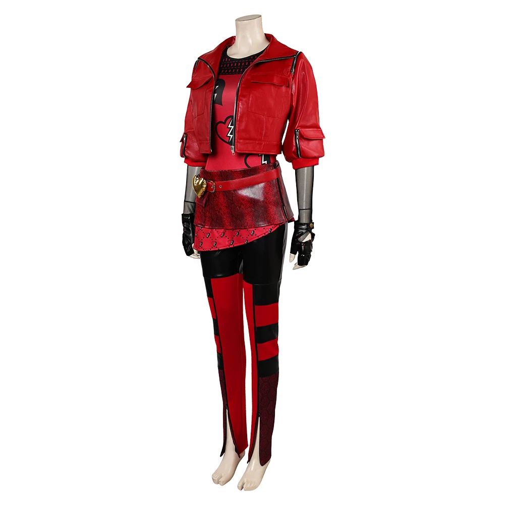 Descendants Cosplay Red Costume Adult Women Disguise Jacket Pants Shirt Belt Gloves Wig Outfits Halloween Carnival Party Suit