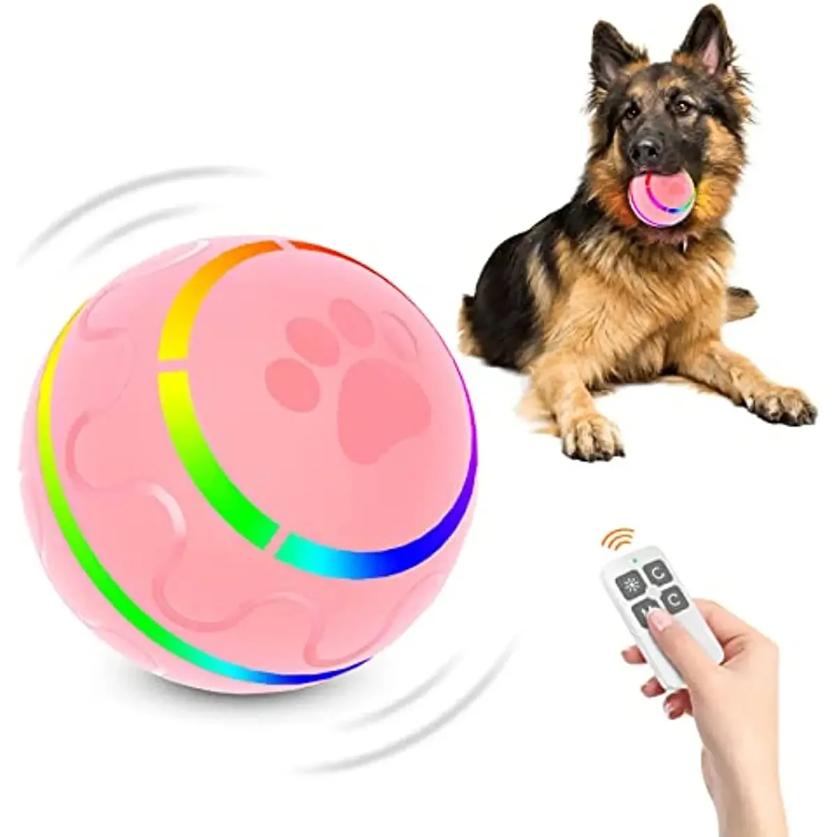 

Smart Interactive Dog Balls, Remote Control Dog Chew Toy Ball for Aggressive Chewers, 4 Hours Running Time Rolling Balls for Dog