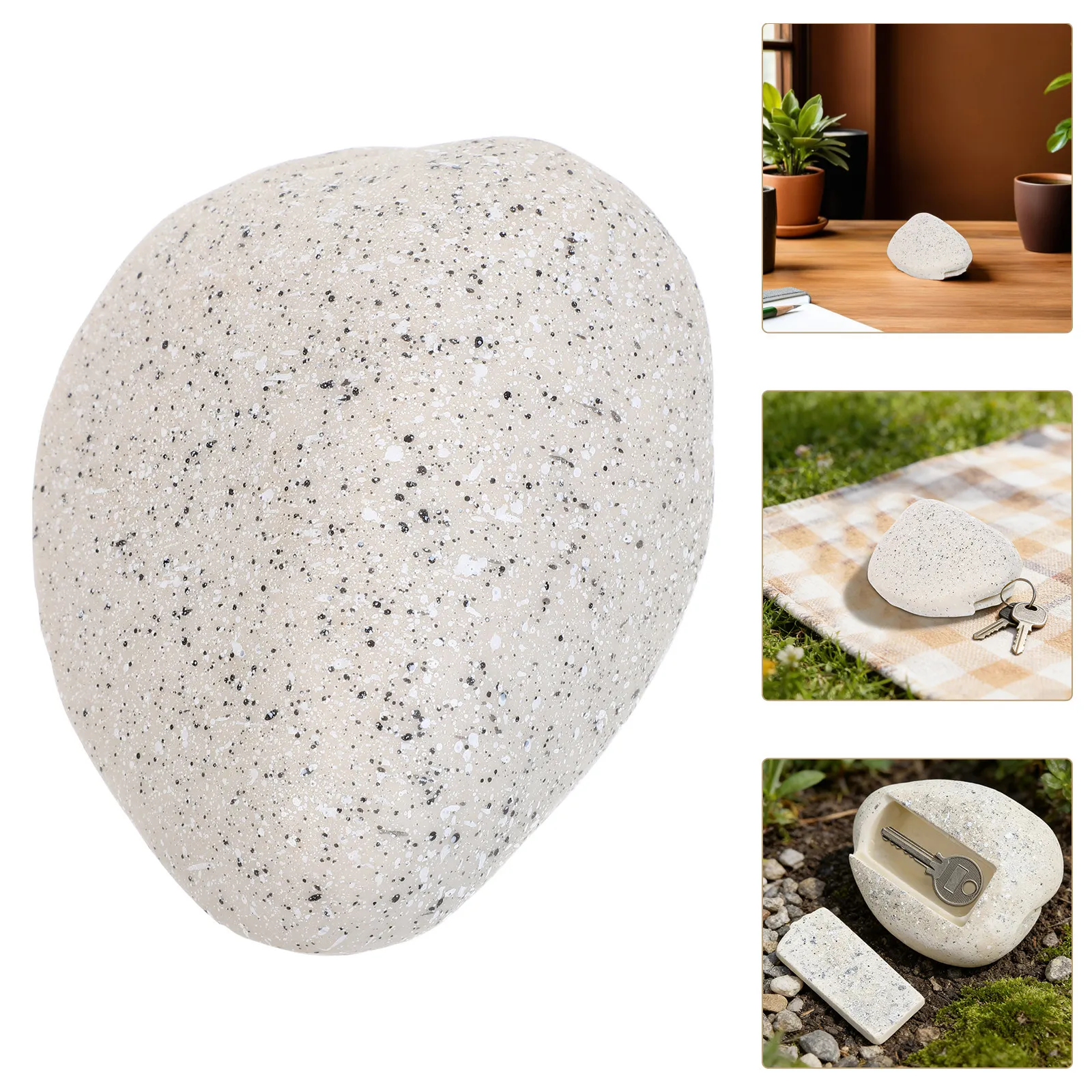 Outdoor Hidden Key Storage Rock Fake Stone Key Box Weather-Resistant Resin Realistic Garden Yard Patio Secure Spare Keys