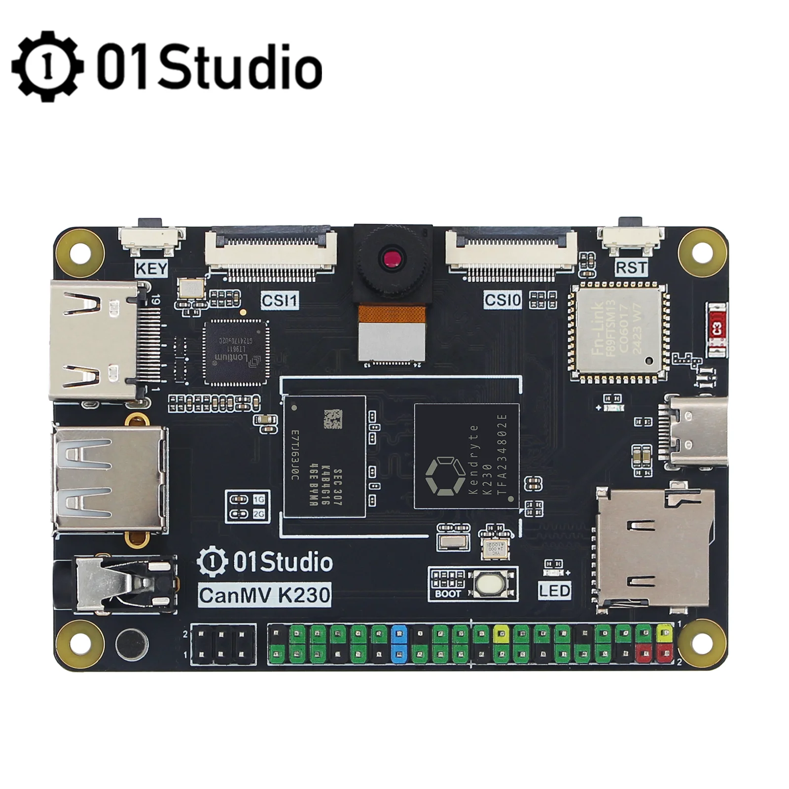 01Studio CanMV K230 Kendryte 1G RAM Módulo AI Micropython Demo Placa Incorporada K210 Módulo de Câmera Inteligência de Reconhecimento Visual