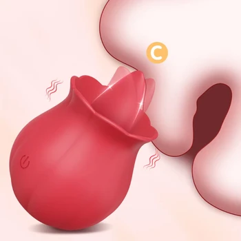 クリトリス刺激装置なめるバイブレーターローズ形状クリトリスニッパーマッサージオナホール女性女性強力な振動ミニ大人のおもちゃ