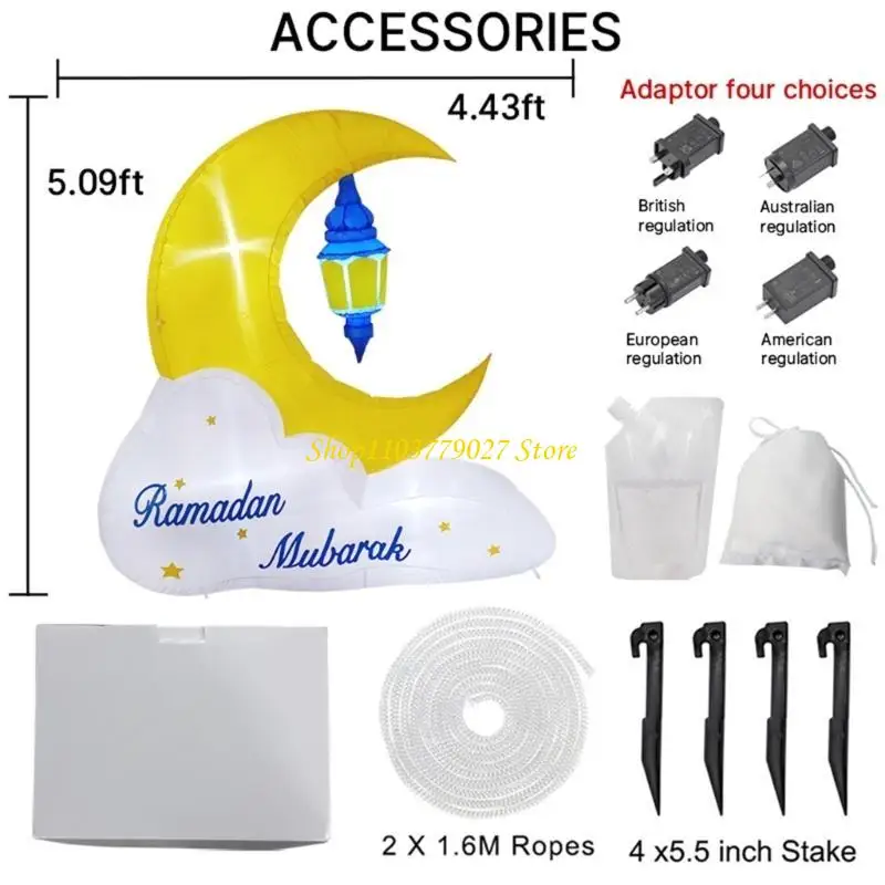 C4DF Easy Deflate  ramadans Decoration Inflatable for Quick Setup Storage and Cultural festives Enhancement