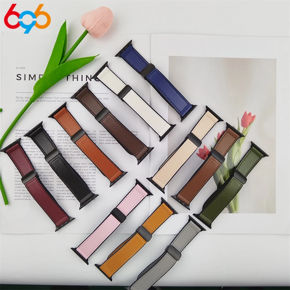 

Leather Strap For Watch 10 Ultra 9 Band 46mm 49mm 42mm 44mm 45mm 40/41mm Bracelet Men Silicone For IWatch Series 9 8 7 SE 6 5