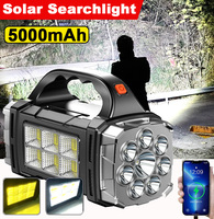 Outdoor Camping Lantern Solar Powered Lamp Most Powerful Searchlight With COB Light Super Bright Flashlight For Fishing Hunting