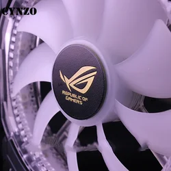 Computer 12CM Case Fan Stickers for AORUS/ROG Gold-plated Chassis Decorative Stickers DIY PC Accessories
