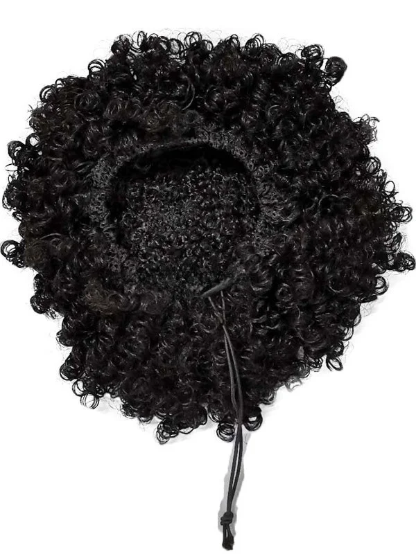 

rican Sle ort Парик из вьющихся синтетических волос ro Шиньон с хвостиком l Легко носить Ежедневный парик на всю голову