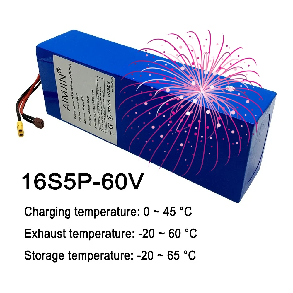

k 60V 20AH 16S5P Lithium Battery Pack is suitable for replacement of high capacity mountain bike battery electric scooter