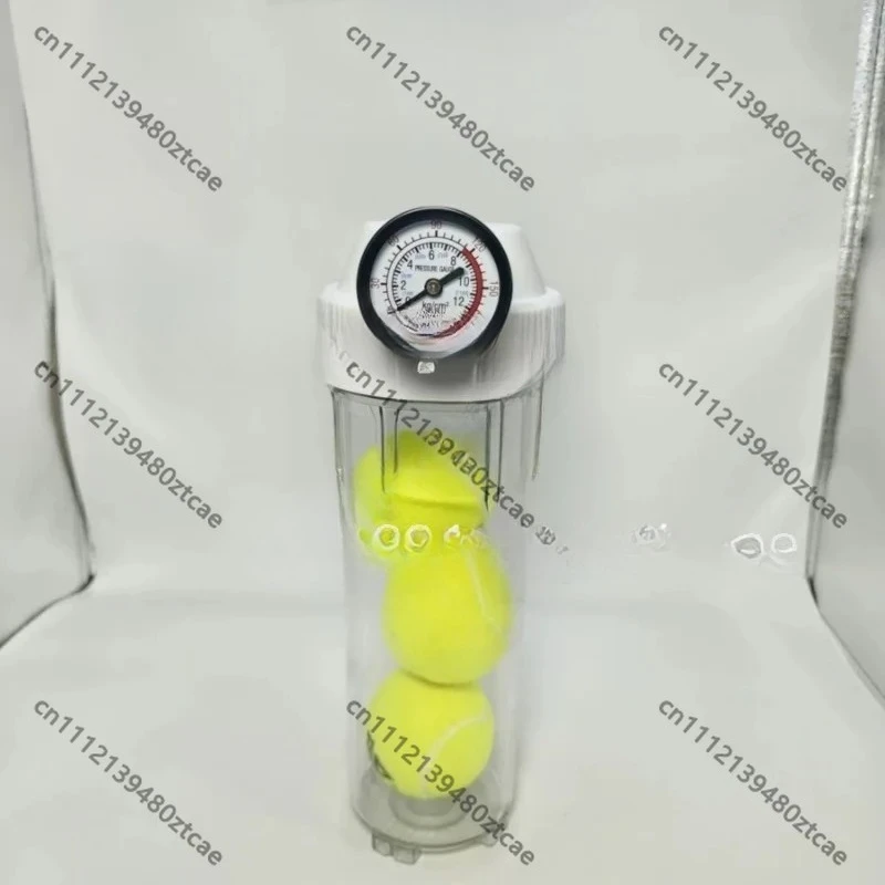 Tennis Ball Pressure Retention Tank With Pressure Gauge Durable Plastic Tennis Ball Air Pressurizing Container