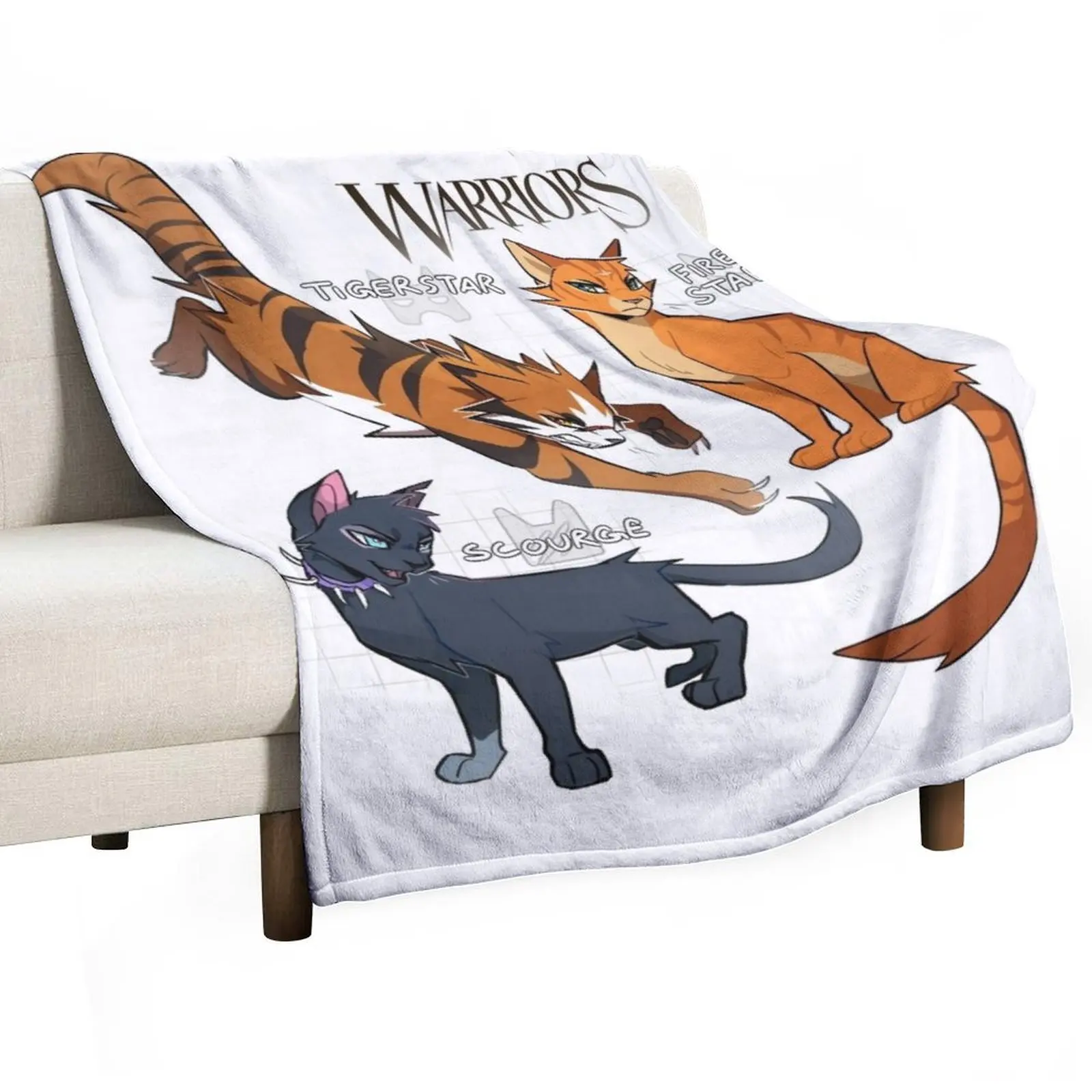 

Firestar, Tigerstar and Scourge from Warrior Cats - The Darkest Hour Throw Blanket Furrys Sleeping Bag Hair Thins Blankets