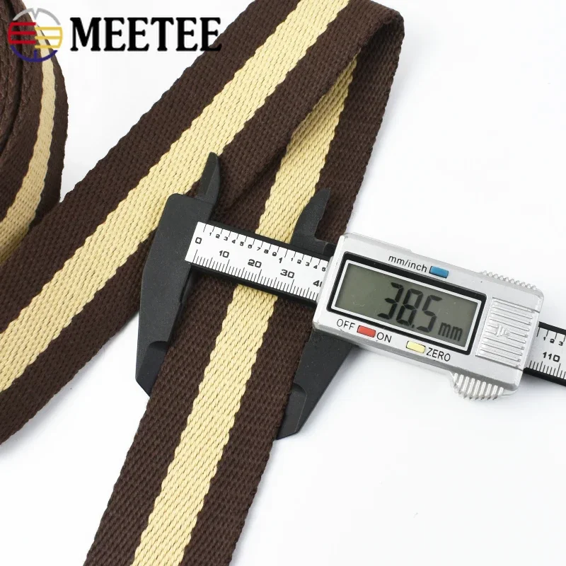 2/5/10Meters 38mm 2.5mm Thick Polyester Cotton Webbing DIY Sewing Jacquard Webbings Ribbons Clothes Bag Straps Hats Tapes