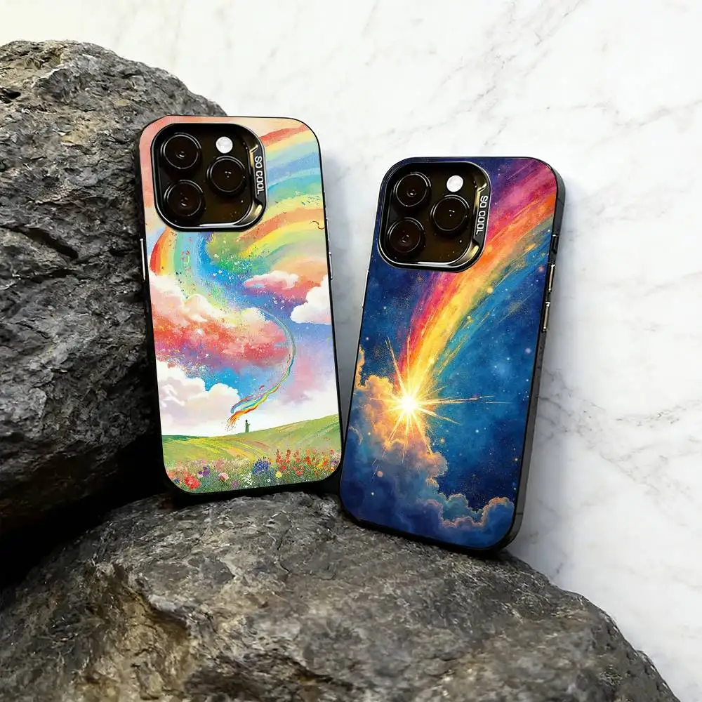 

colorful Phone Case For iPhone 17,16,15,14,13,12,11 Plus,Pro Max,XS,Colorful Silver Black Cover
