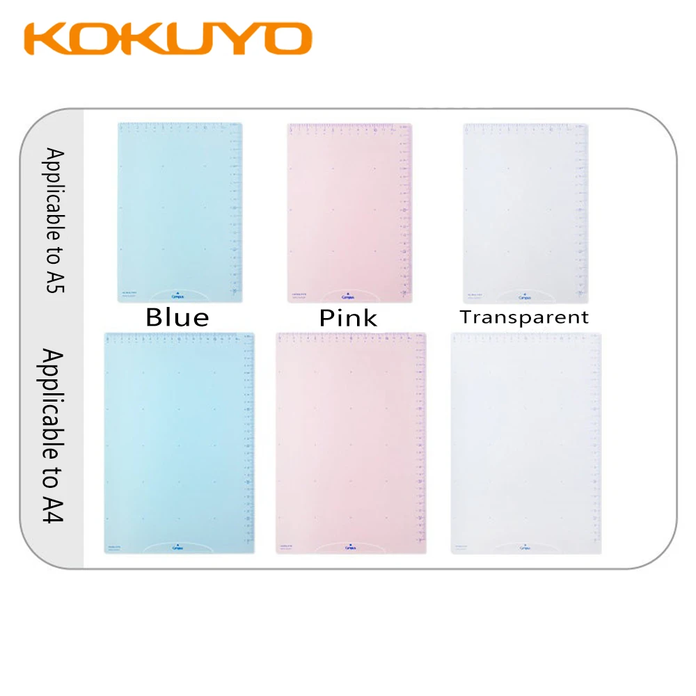 3PCS Japan KOKUYO Campus Writing Board Paper Clip Writing Pad Transparent Writing Pad Back To Shool Stationery Office Supplies