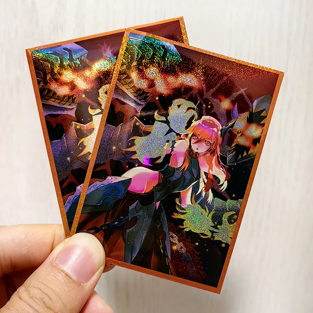 Fundas para cartas de Anime, Protector de cartas impermeable para YGO, 50 piezas, 63x90mm, princesa prometeana, Bestower of Flames