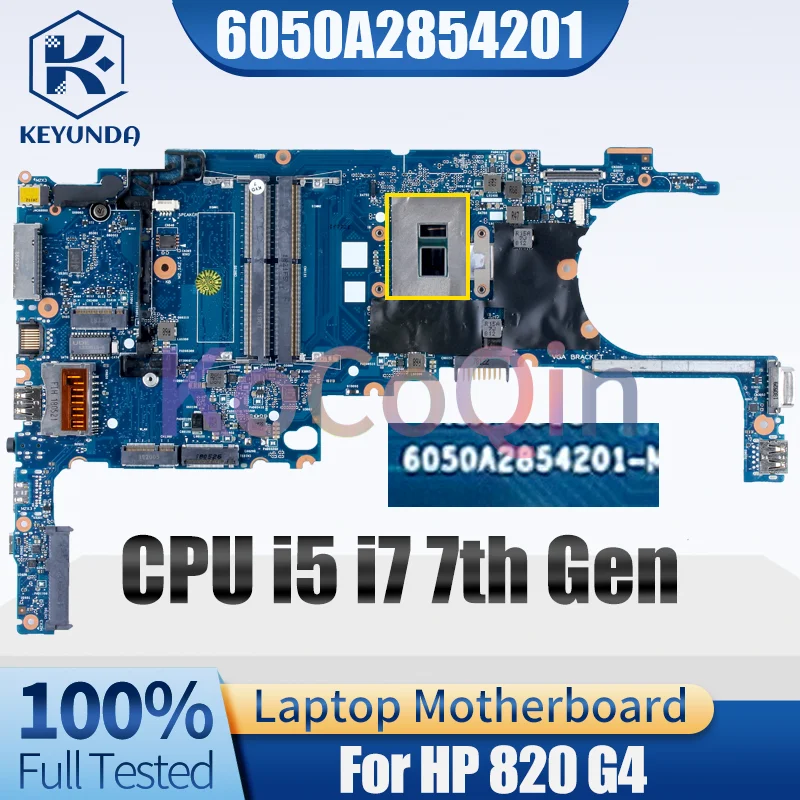 Imagem -02 - Placa-mãe para Notebook hp 820 g4 6050a 2854201 I57200u I5-7300u I7-7600u 914271 001 914272 601 914274 -601 Placa-mãe para Laptop