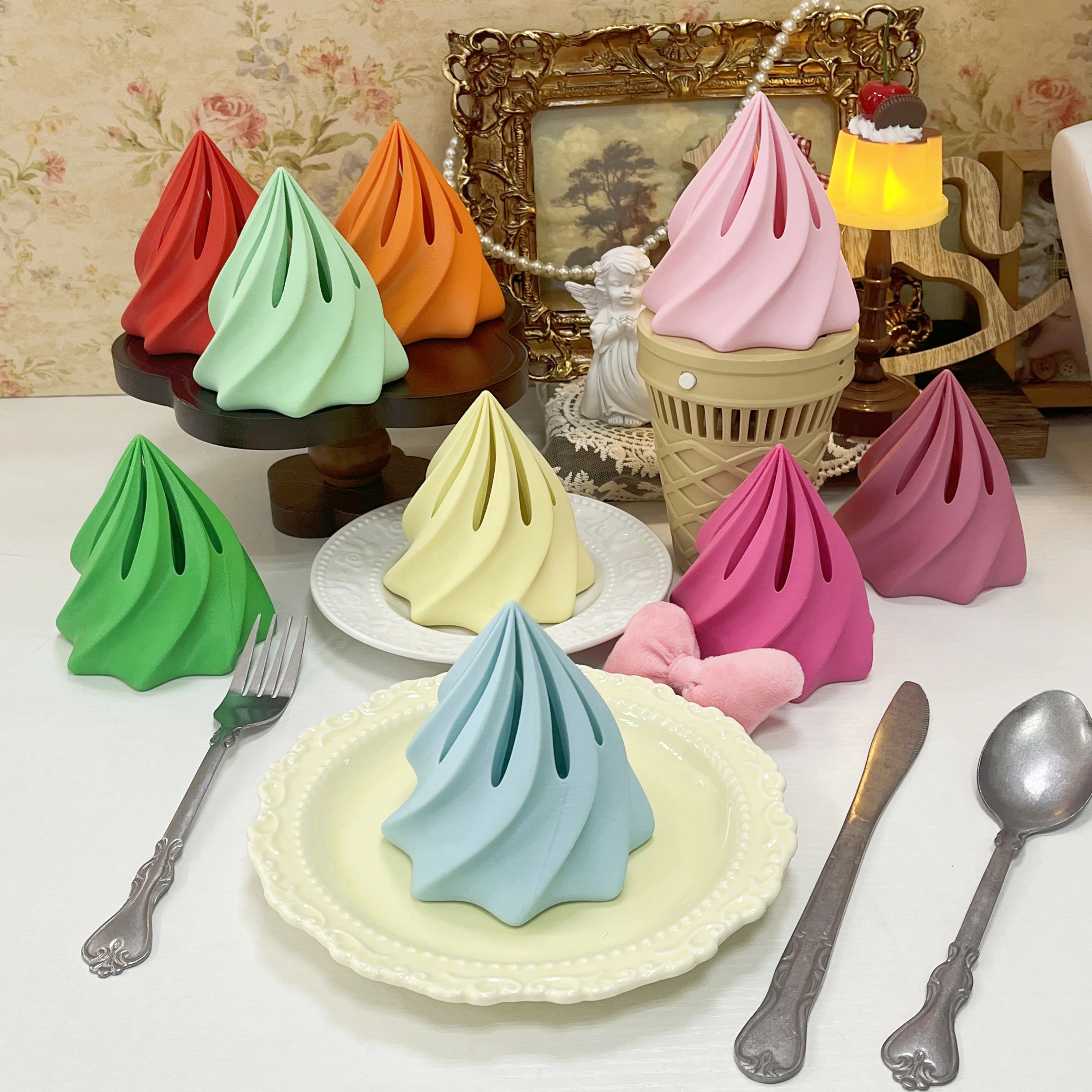 Fan de traje de fieltro con impresión 3D, cono de helado, accesorios de disfraz, ventilador de cuello, convención de cómic