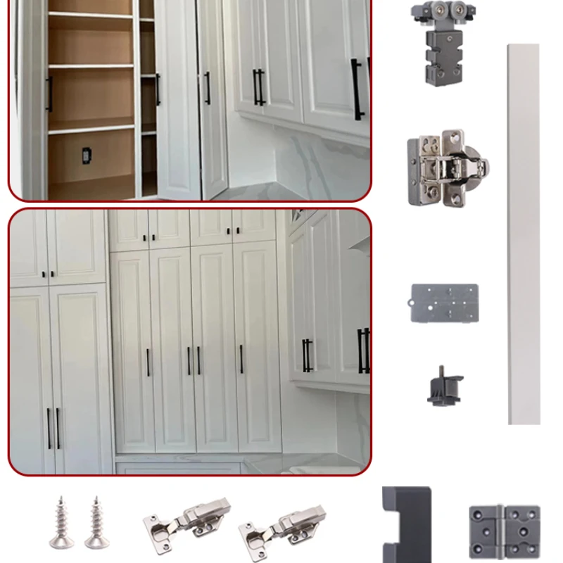 Aluminum alloy foldable door track hardware accessories, storage clothes,   hanging wheel