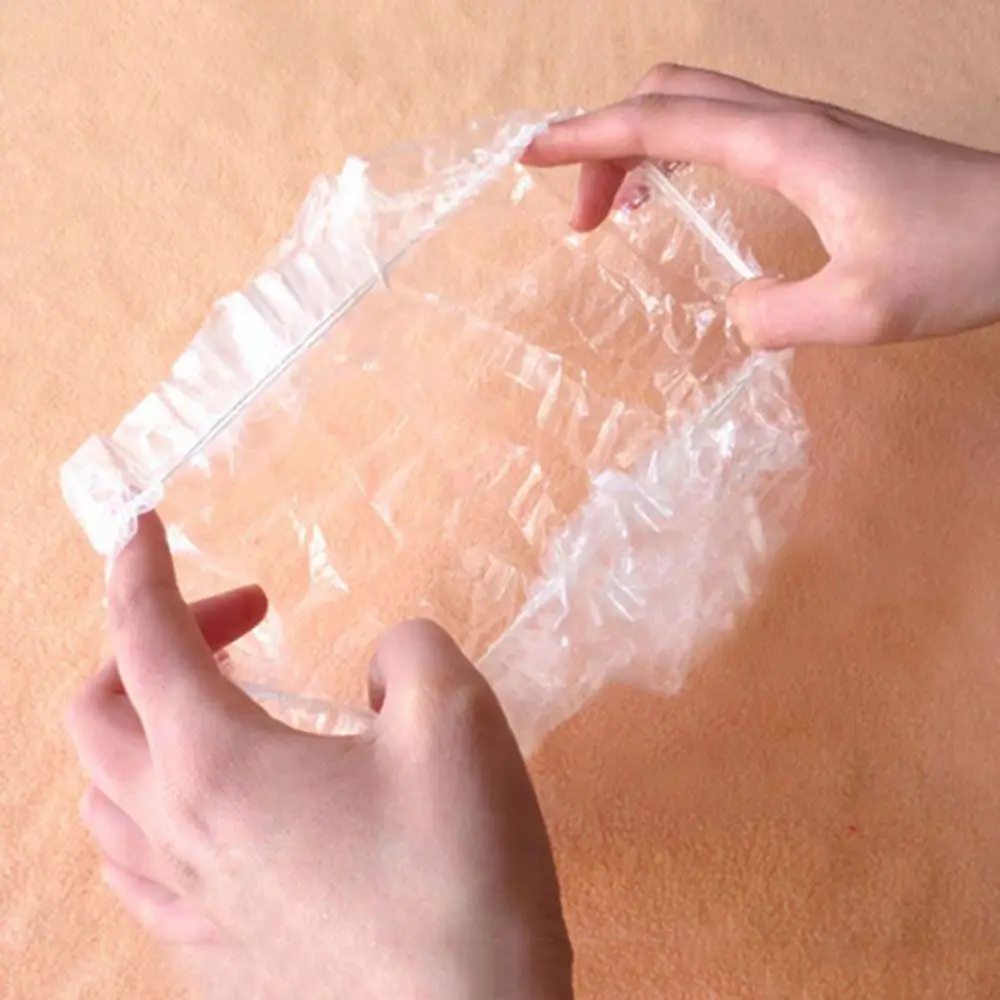 

100pcs/pack Practice New Arrival Household Elastic Disposable Hotel Shower Bathing Cap Bathroom Products Hair Salon Shower Caps