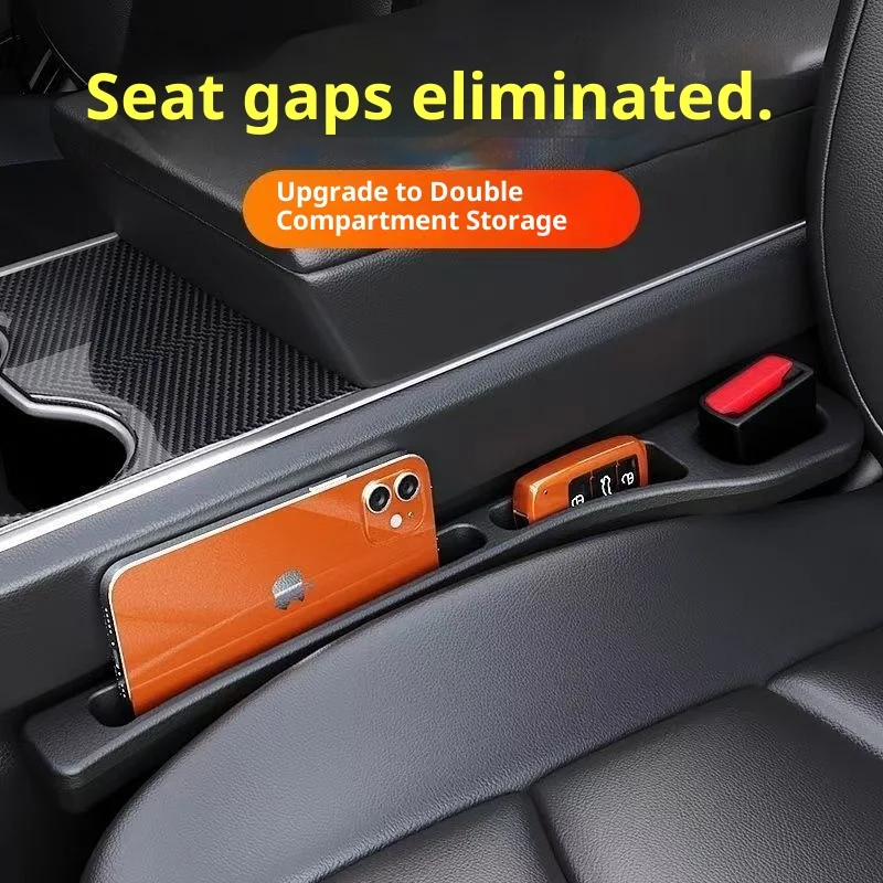 قطعتان من شريط توصيل فجوة مقعد السيارة، منتج أساسي للتخزين المقاوم للتسرب ومضاد للسقوط، صندوق تخزين داخلي للسيارة #6