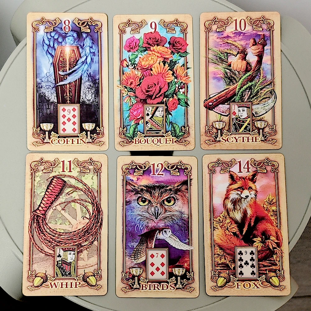 

10.3*6cm Lustrous Lenormand Deck Bursting with Exquisite Color and Detail 47 Pcs Lenormand Cards