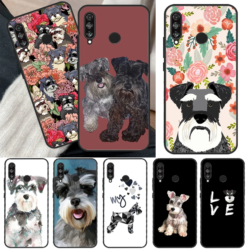 Schnauzer Puppy Dog Art Cover For Huawei P30 Lite P40 P20 P50 Pro Nova 5T P Smart 2019 Case For Honor 50 10i 8X