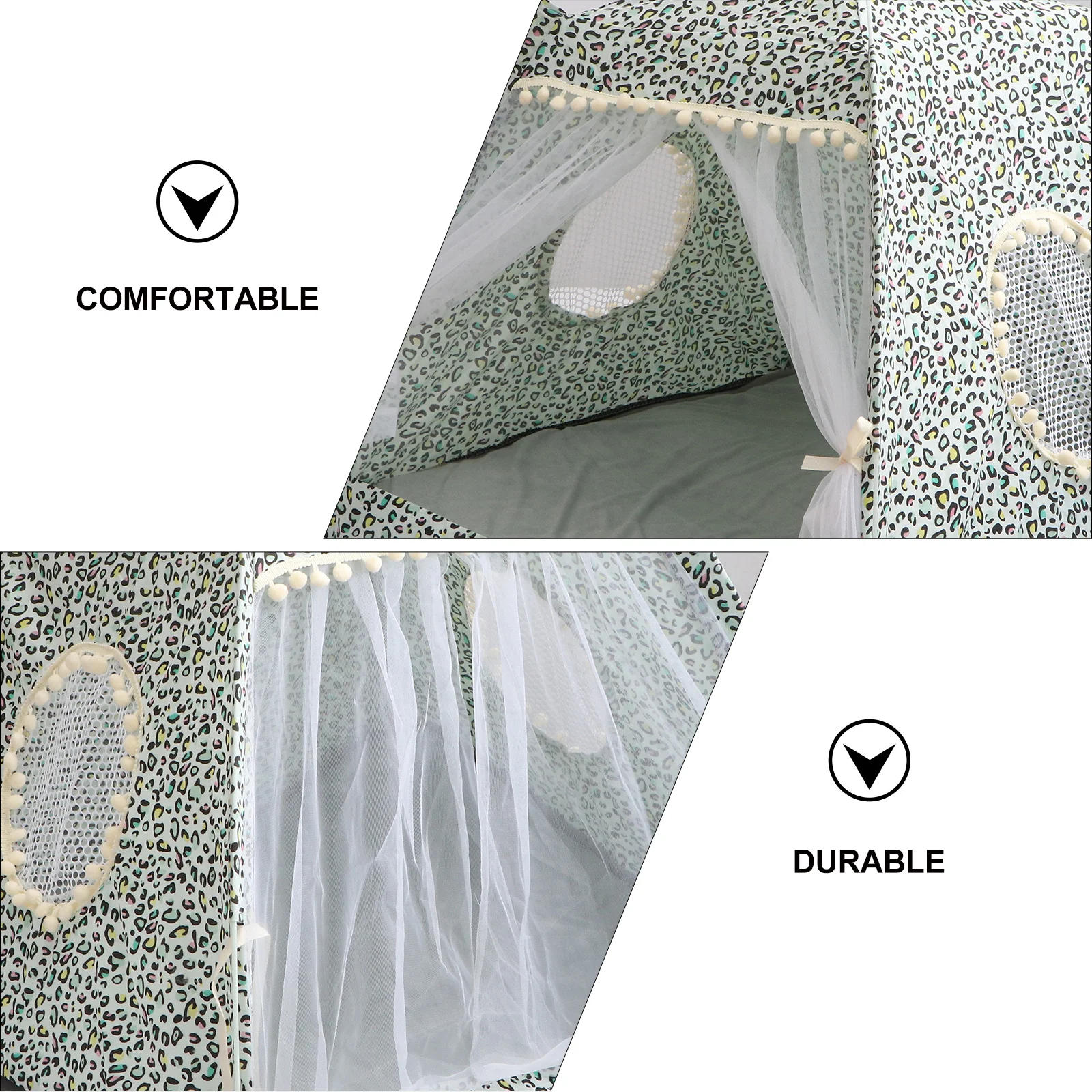 

Washable Pet Tent Premium Indoor Outdoor Cat Bed House Printed Tent for Cat Dog (Floral Pattern, Dark Grey, Size XL)