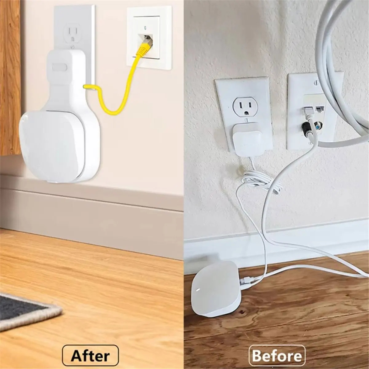 For Mesh WiFi Router Wall Mount Bracket with Cable Storage Function Stable Easy Install Wall Mount Outlet Holder