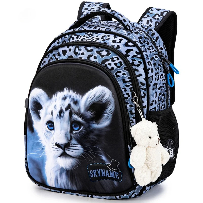 Cartoon Animal Prints Girls School Bags Leopard Children Orthopedic Backpacks For School Students Bookbags Kids Satchels Mochila