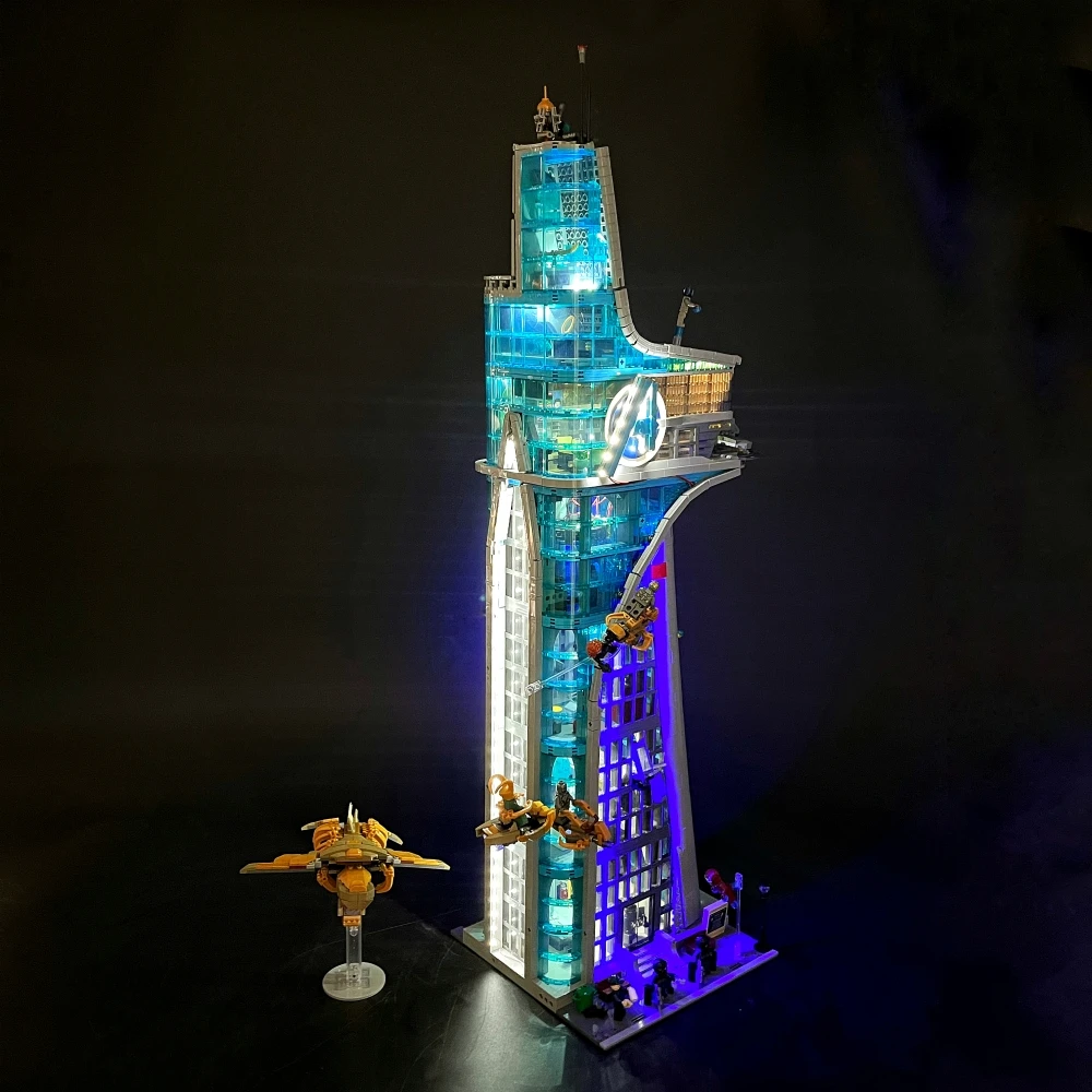 BYB LED Light Kit For 76269 Avengers Tower Building Blocks Decorative Lamp Remote Control Not Include  Building