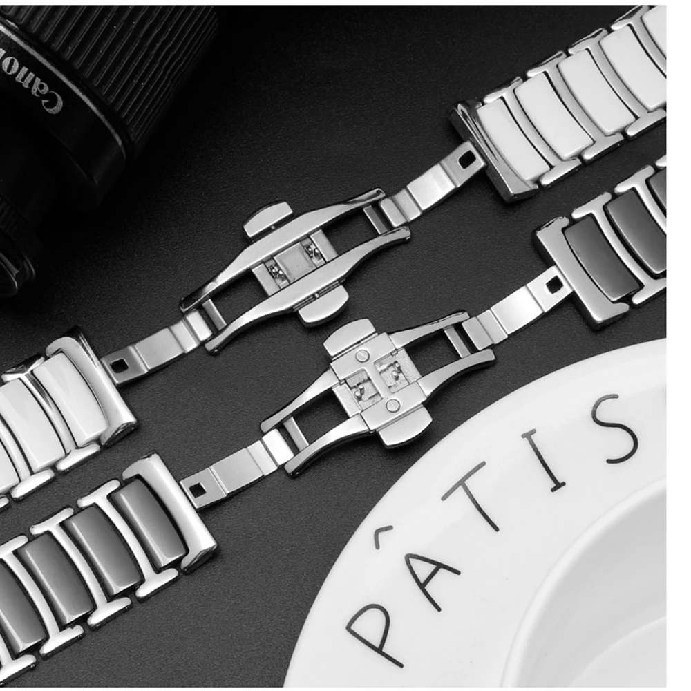 سوار من السيراميك + المعدن لساعة سامسونج جالاكسي 8 44 ملم 40 ملم 8 كلاسيكي 46 ملم سوار معصم لساعة جالاكسي الترا 2025 47 ملم