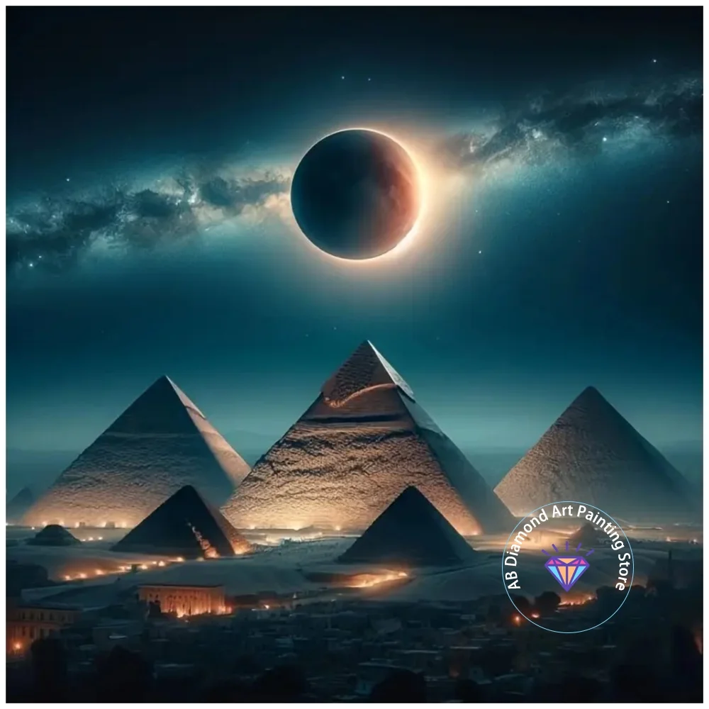 

New Pyramid Night Sky AB Diamond Painting Kit Square Round Diamond 5D DIY Cross Embroidery Handmade Art Adult Gift Home Decor