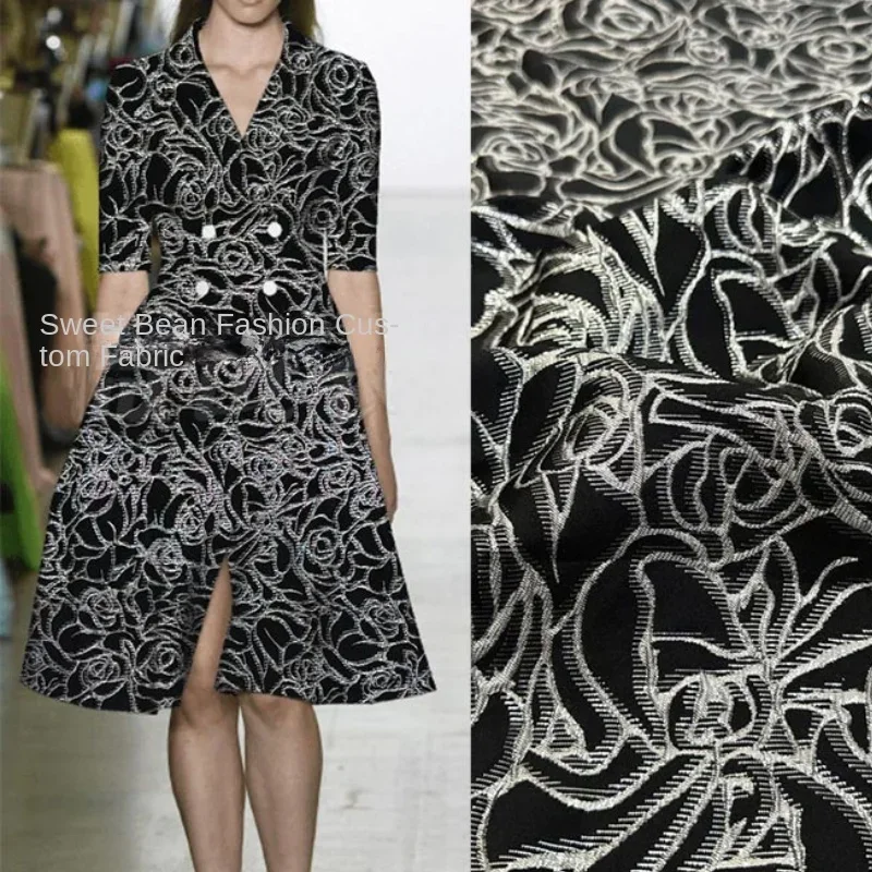 

Парчовая жаккардовая ткань, металлическая проволока, окрашенная пряжа, платье, куртка, дизайнерская одежда, ткань для шитья на метр, материал «сделай сам»