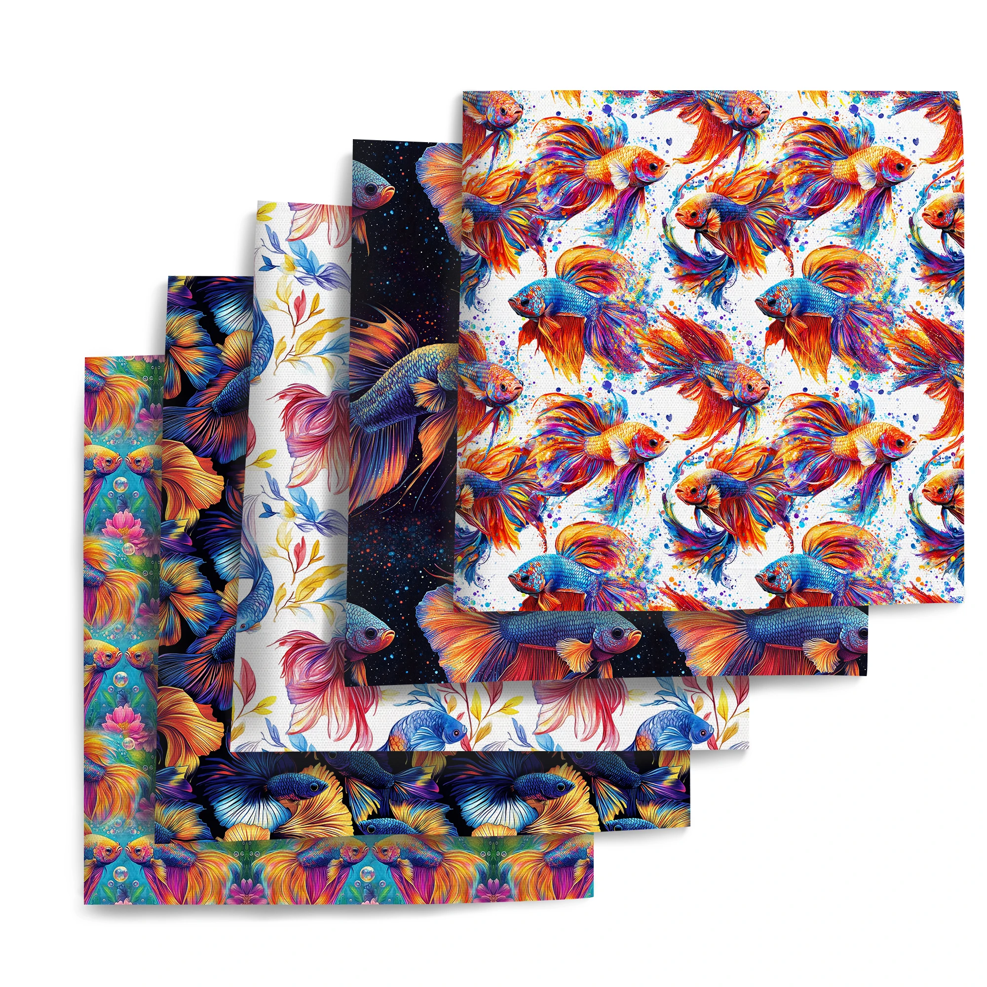 Pre-cut 5Pc/set 7.87x7.87inch/19.68x17.7inch fish series Precut Quilting Fabric Fat Quarter Fabric Bundle