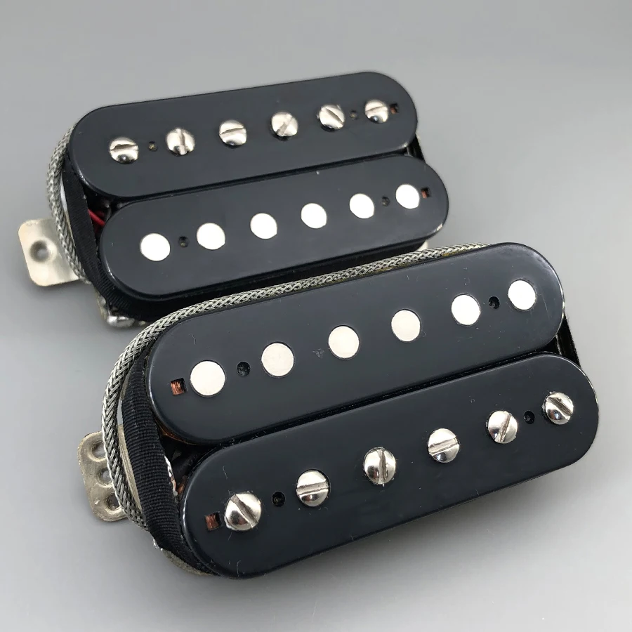 Alnico 5 Guitar Pickups 2 Wires HH Bridge and Neck Humbucker Pickups Zebra or Black Cover